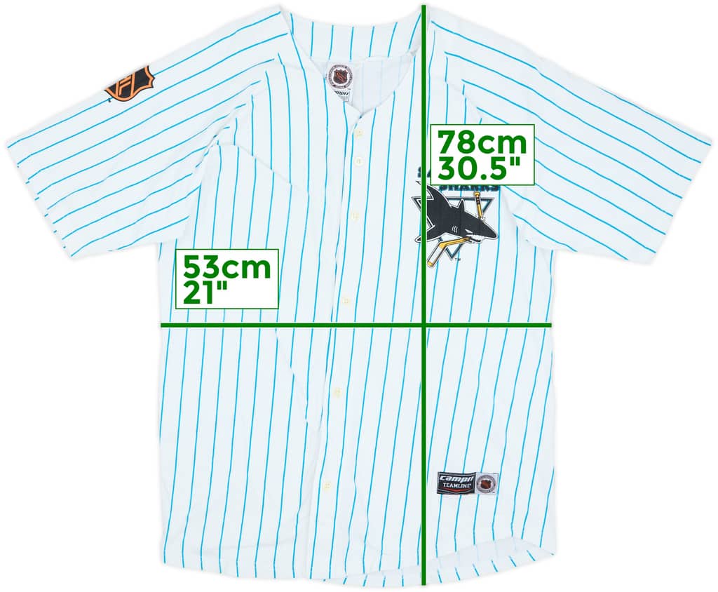 1990s San Jose Sharks Campri Baseball Jersey Tee - 8/10 - (S)