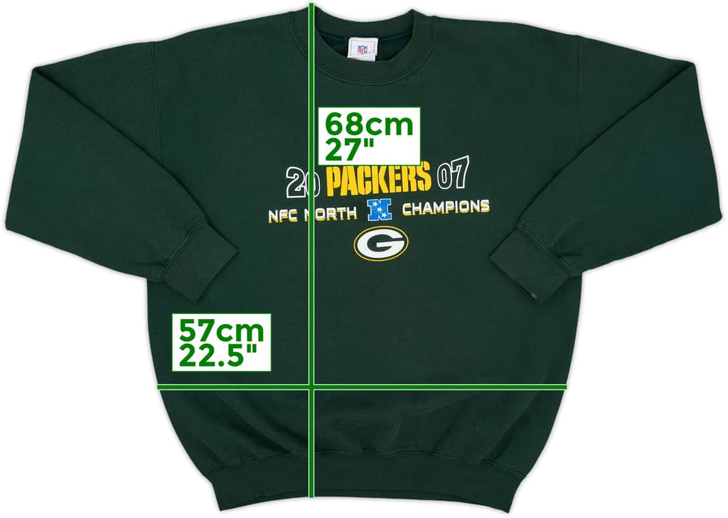 2007 Green Bay Packers NFC North Champions NFL Sweat Top - 8/10 - (L)