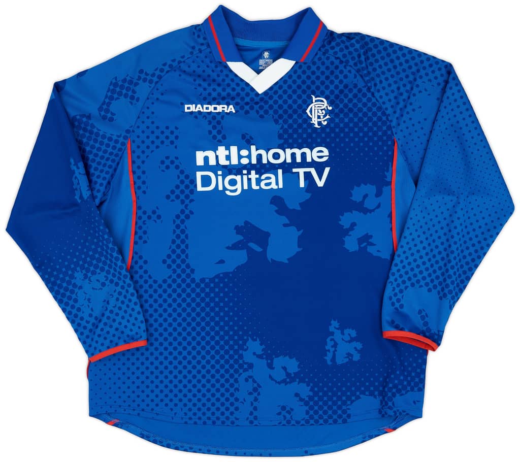 2002-03 Rangers Home L/S Shirt - 9/10 - (XL)