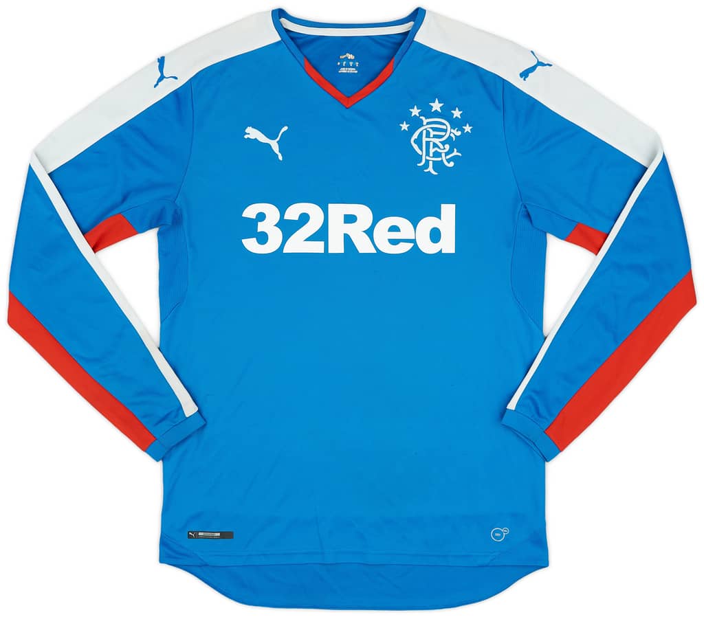 2015-16 Rangers Home L/S Shirt - 7/10 - (M)
