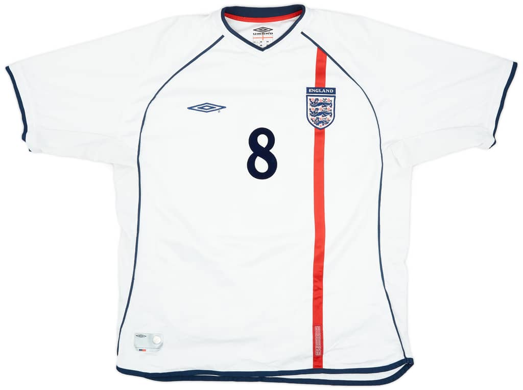 2001-03 England Home Shirt Scholes #8 - 8/10 - (XL)