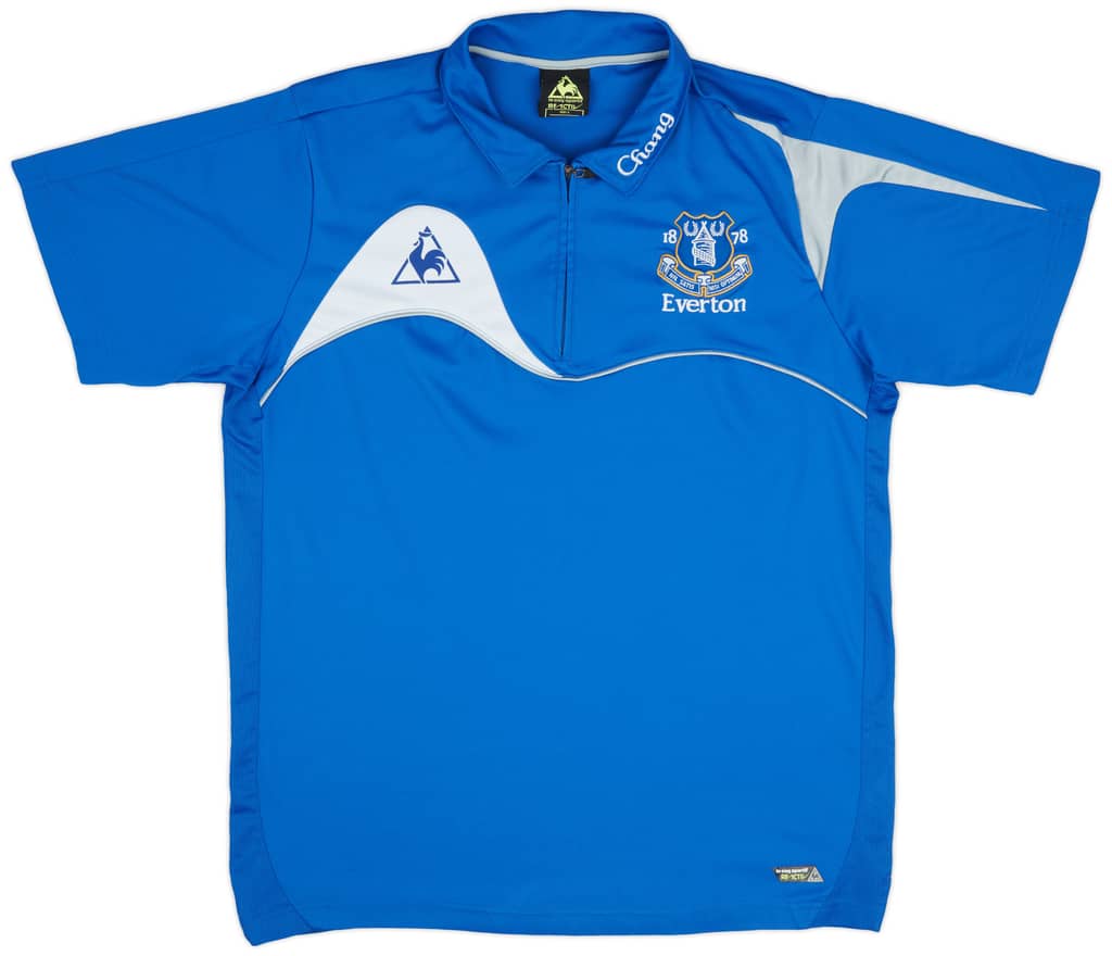 2009-10 Everton Le Coq Sportif 1/4 Zip Polo Shirt - 8/10 - (L)