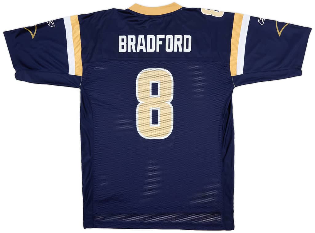 2010 St. Louis Rams Bradford #8 Reebok On Field Home Jersey (Very Good) L