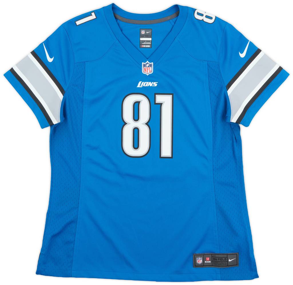 2012-15 Detroit Lions Johnson #81 Nike Game Home Jersey Womens (Excellent) L