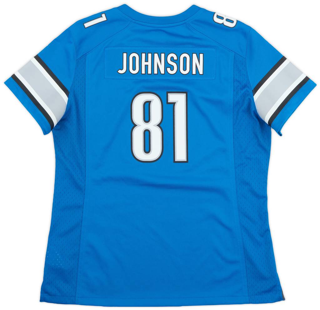 2012-15 Detroit Lions Johnson #81 Nike Game Home Jersey Womens (Excellent) L