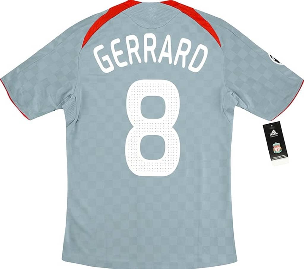2008-09 Liverpool Player Issue CL Away Shirt Gerrard #8 (S)