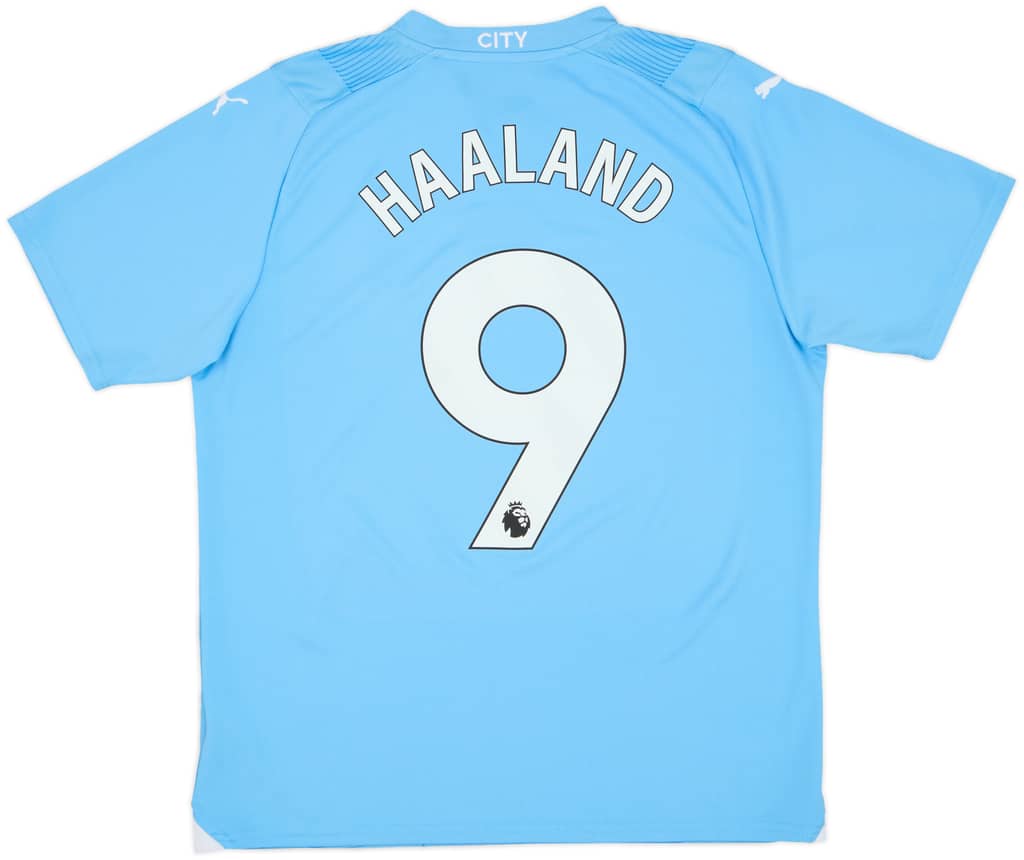 2023-24 Manchester City Home Shirt Haaland #9 - 8/10 - (S)