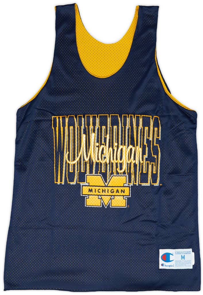 1980s Michigan Wolverines Champion Reversible Jersey (Away) M