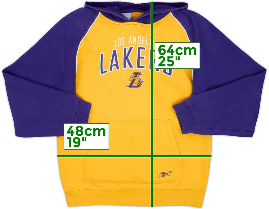 2005-06 LA Lakers Reebok Hooded Sweat Top - 7/10 - (L.Boys)