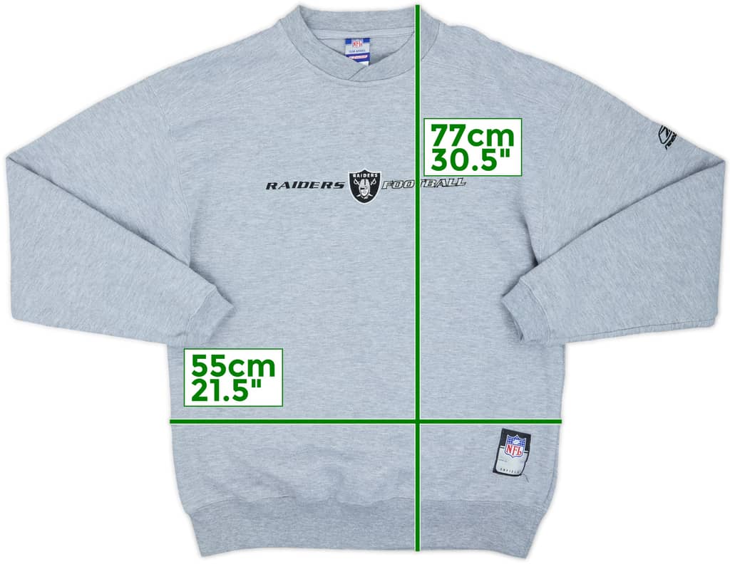 2002-04 Oakland Raiders Reebok Sweat Top - 9/10 - (L)