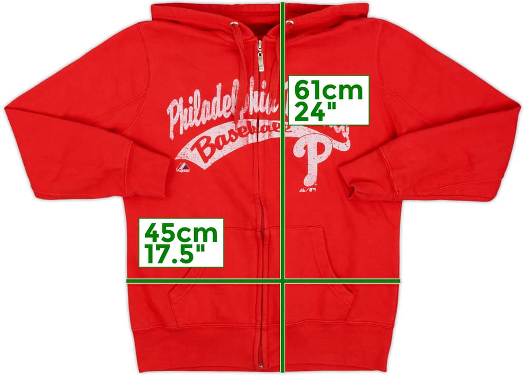 2012 Philadelphia Phillies Majestic Full-Zip Hooded Sweat Top Womens - 8/10 - (S)