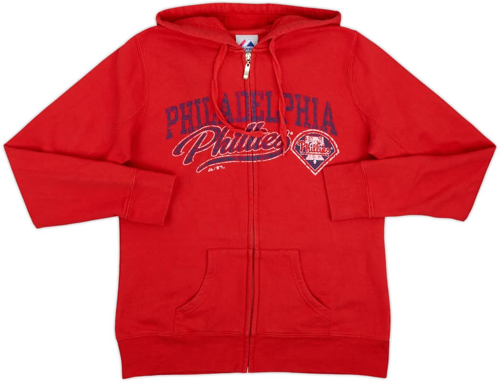 2011 Philadelphia Phillies Majestic Full-Zip Hooded Sweat Top Womens - 8/10 - (L)