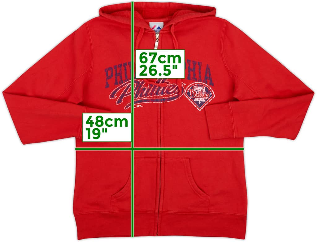 2011 Philadelphia Phillies Majestic Full-Zip Hooded Sweat Top Womens - 8/10 - (L)