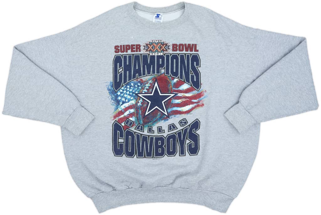 1996 Dallas Cowboys Super Bowl XXX Champions Starter Sweat Top - 9/10 - (XL)