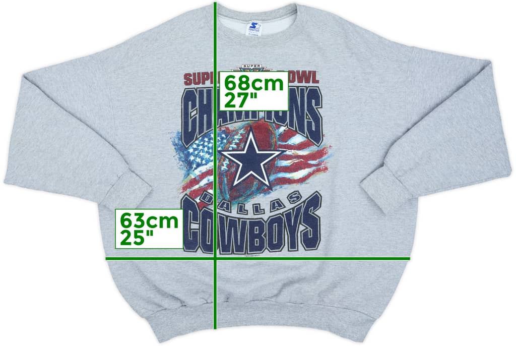 1996 Dallas Cowboys Super Bowl XXX Champions Starter Sweat Top - 9/10 - (XL)