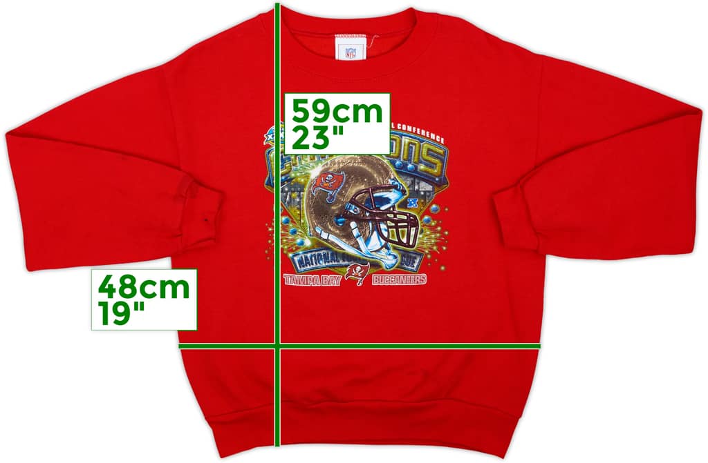 2002 Tampa Bay Buccaneers NFC Champions NFL Sweat Top - 6/10 - (L.Boys)