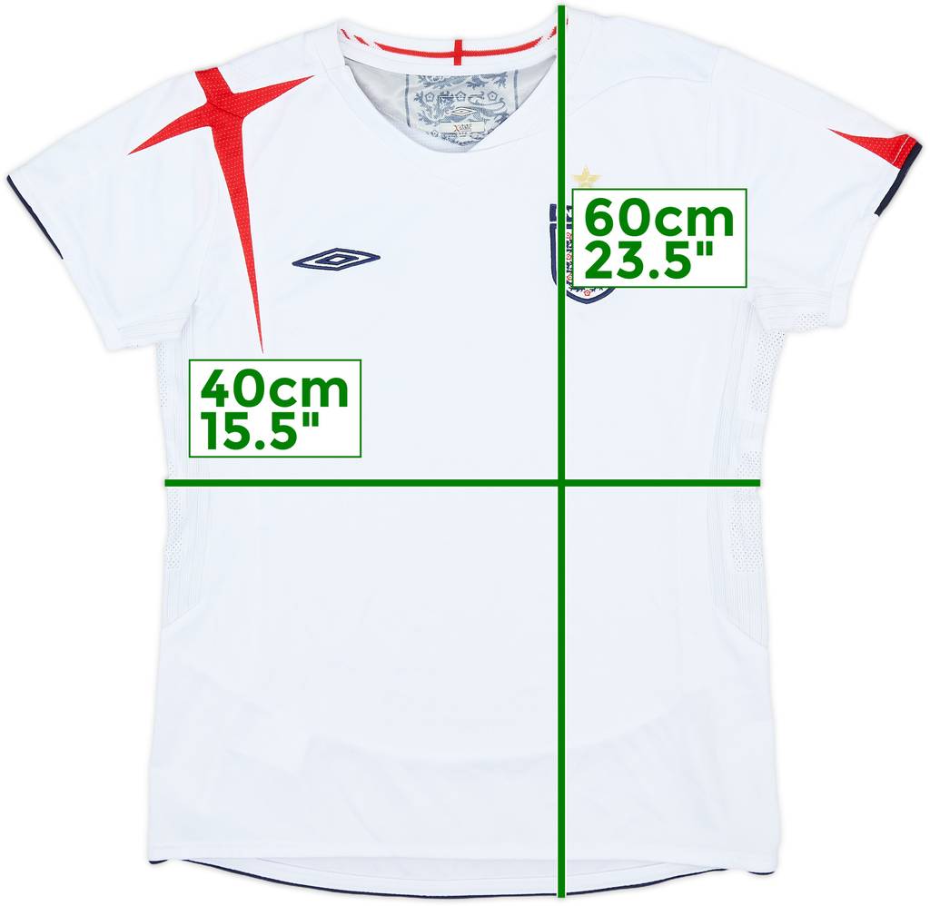 2005-07 England Home Shirt - 7/10 - (Women's S)