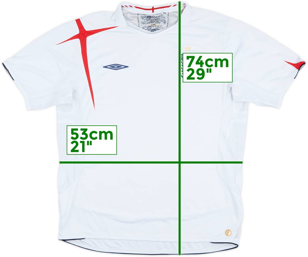 2005-07 Inglaterra Camiseta Local - 5/10 - (XL)