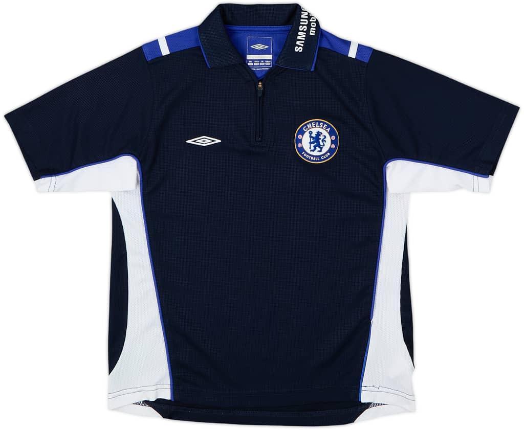 2005-06 Chelsea Umbro 1/4 Zip Polo Shirt - 9/10 - (M.Boys)