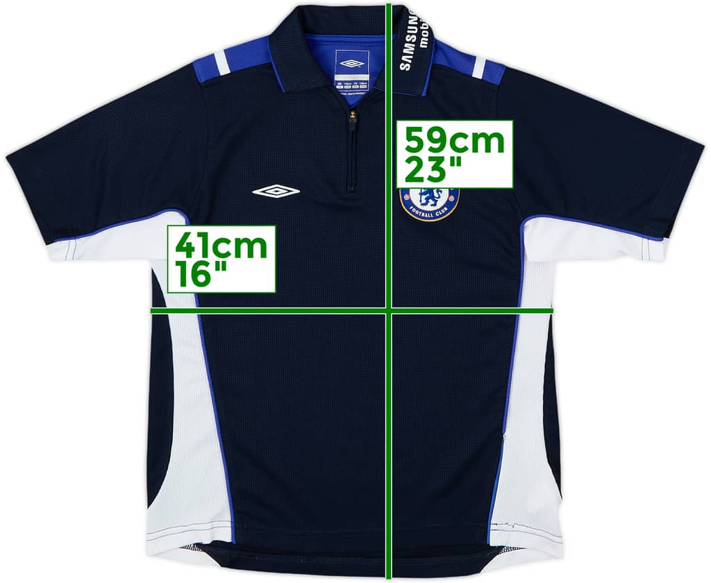 2005-06 Chelsea Umbro 1/4 Zip Polo Shirt - 9/10 - (M.Boys)