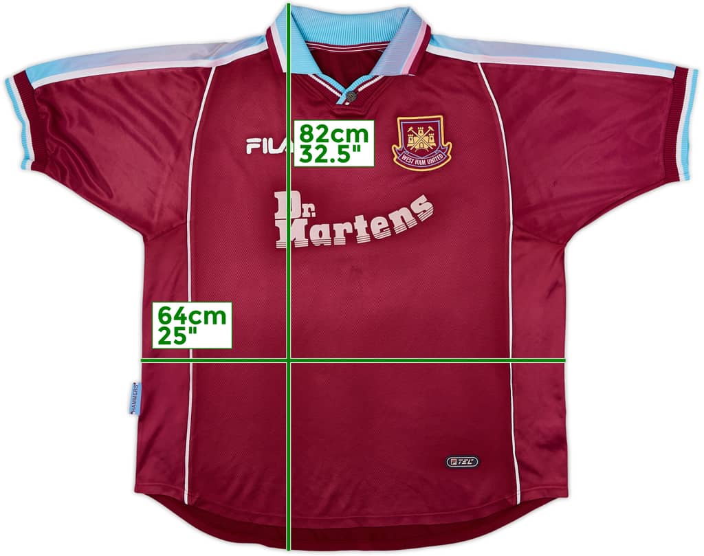 1999-01 West Ham Home Shirt - 4/10 - (XL)