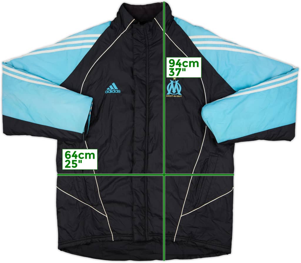 2005-06 Olympique Marseille adidas Padded Bench Coat - 8/10 - (L)