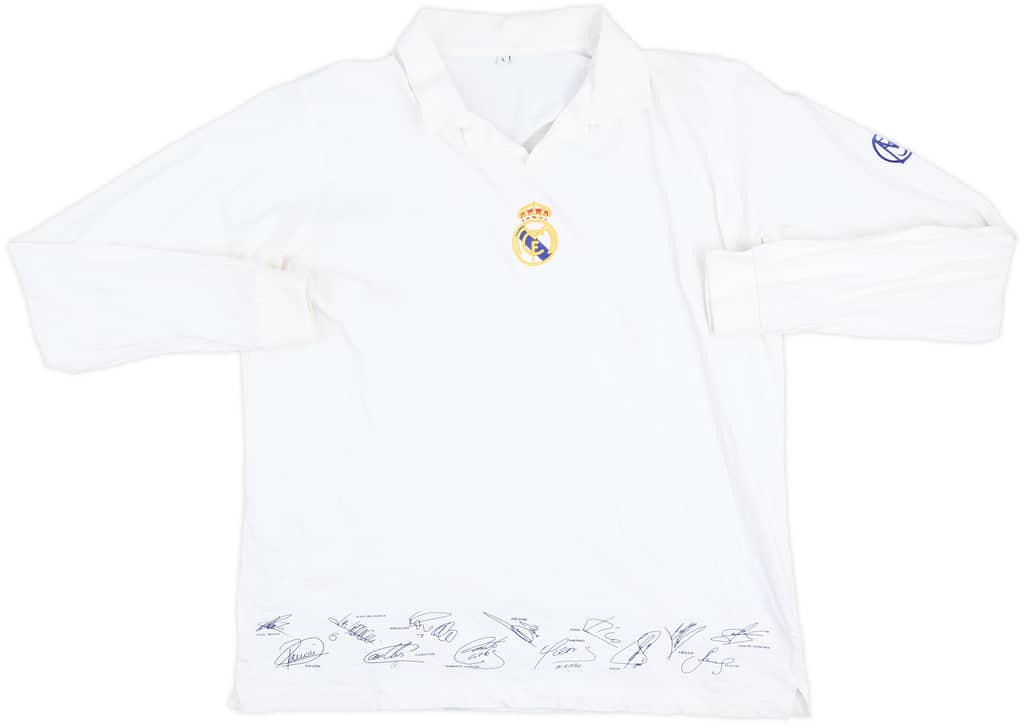 2002-03 Real Madrid 'Autografiado' Algodón M/L Camiseta - 9/10 - (L)