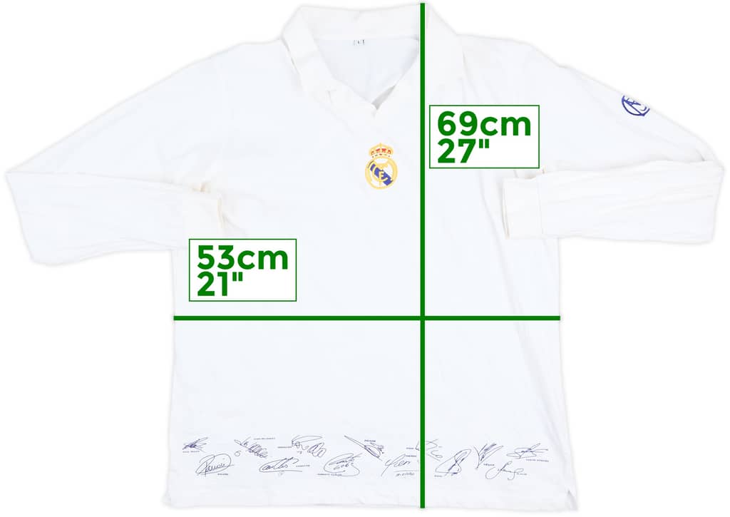 2002-03 Real Madrid 'Autografiado' Algodón M/L Camiseta - 9/10 - (L)