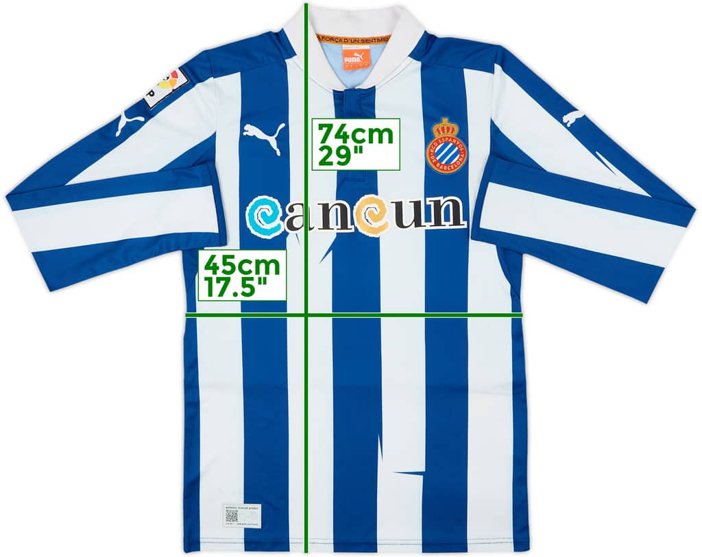 2012-13 Espanyol Home L/S Shirt - 8/10 - (S)