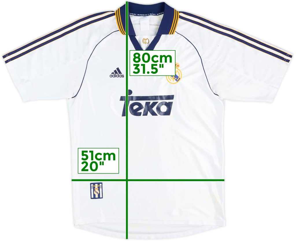 1998-00 Real Madrid Camiseta Local - 4/10 - (M)