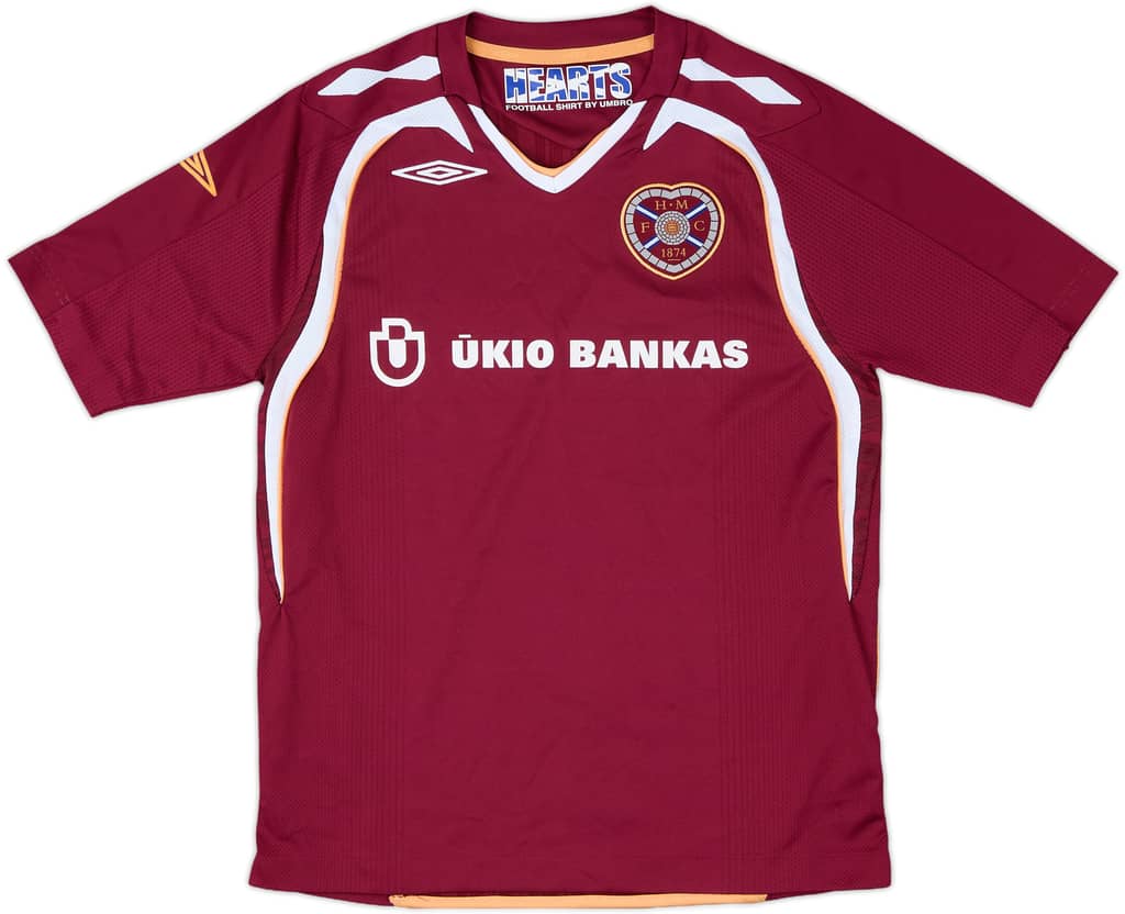 2007-08 Hearts Home Shirt - 9/10 - (M.Boys)