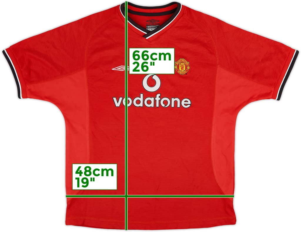 2000-02 Manchester United Home Shirt - 8/10 - (L.Boys)