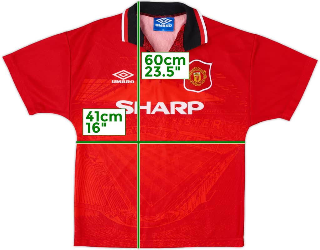 1994-96 Manchester United Home Shirt - 8/10 - (L.Boys)