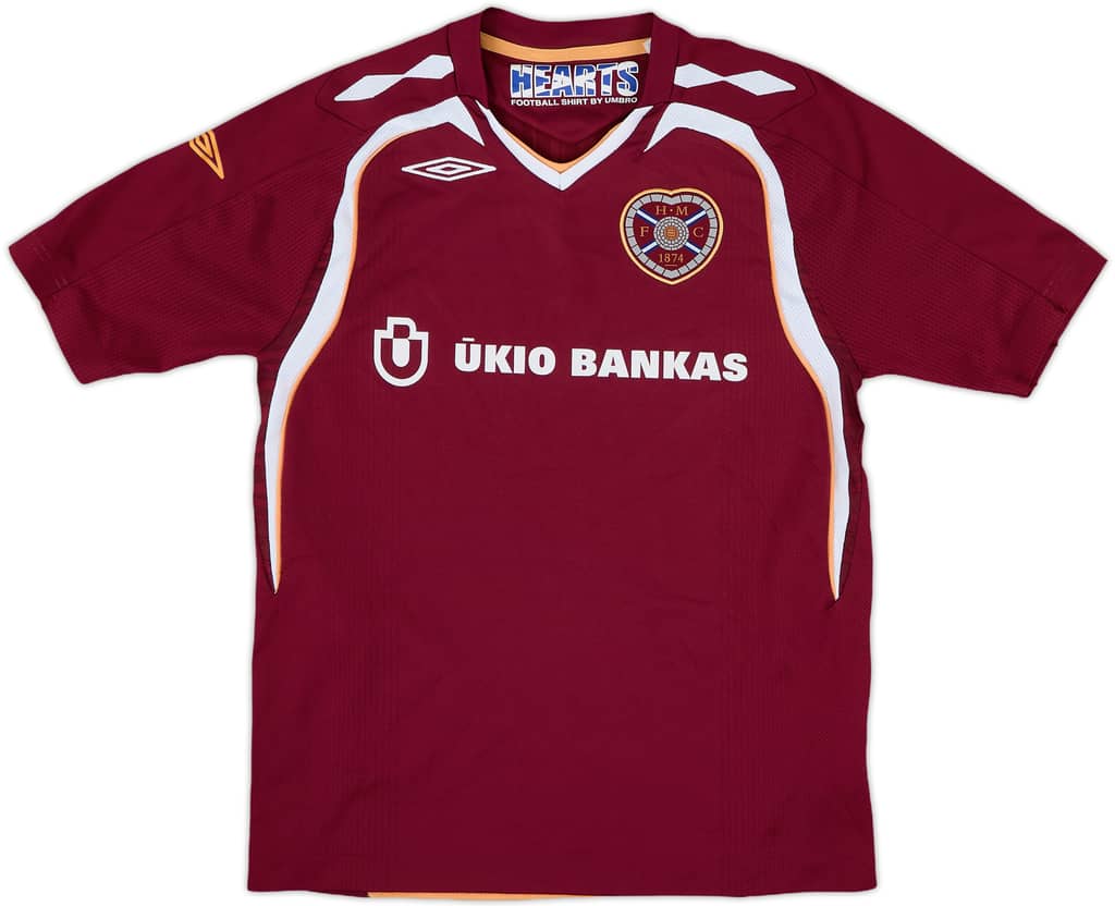 2007-08 Hearts Home Shirt - 9/10 - (M.Boys)