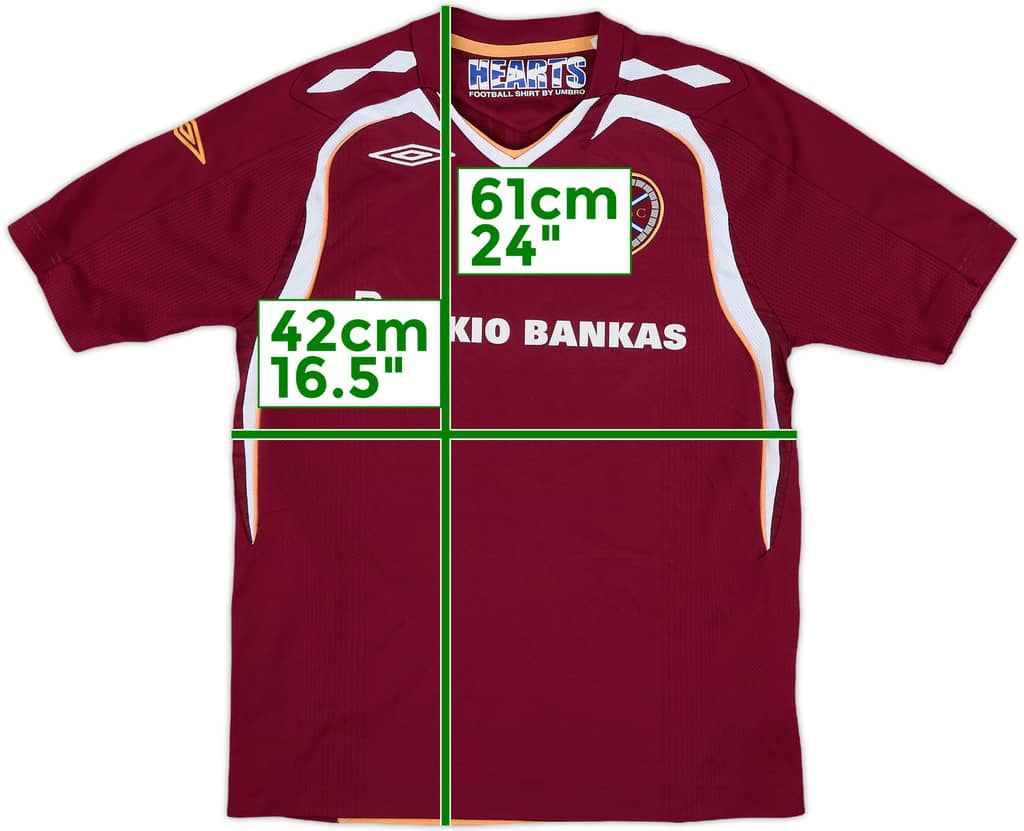 2007-08 Hearts Home Shirt - 9/10 - (M.Boys)