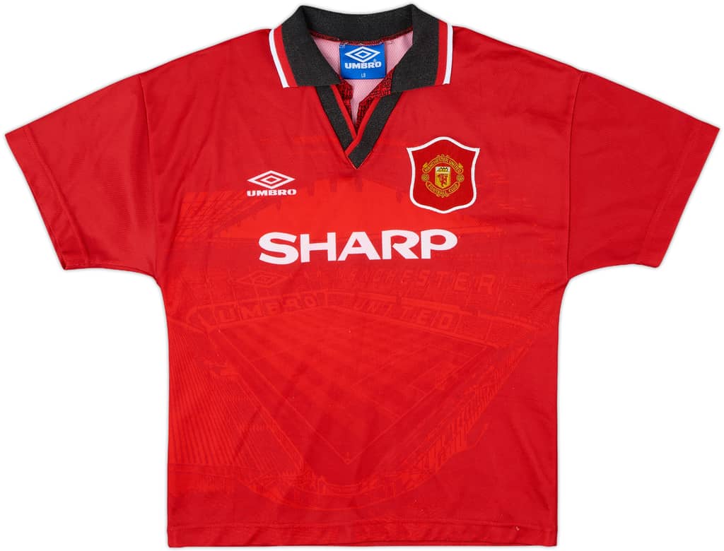 1994-96 Manchester United Home Shirt - 8/10 - (L.Boys)