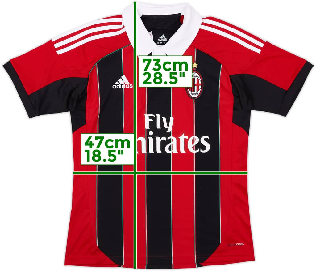 2012-13 AC Milan Home Shirt - 8/10 - (XL.Boys)