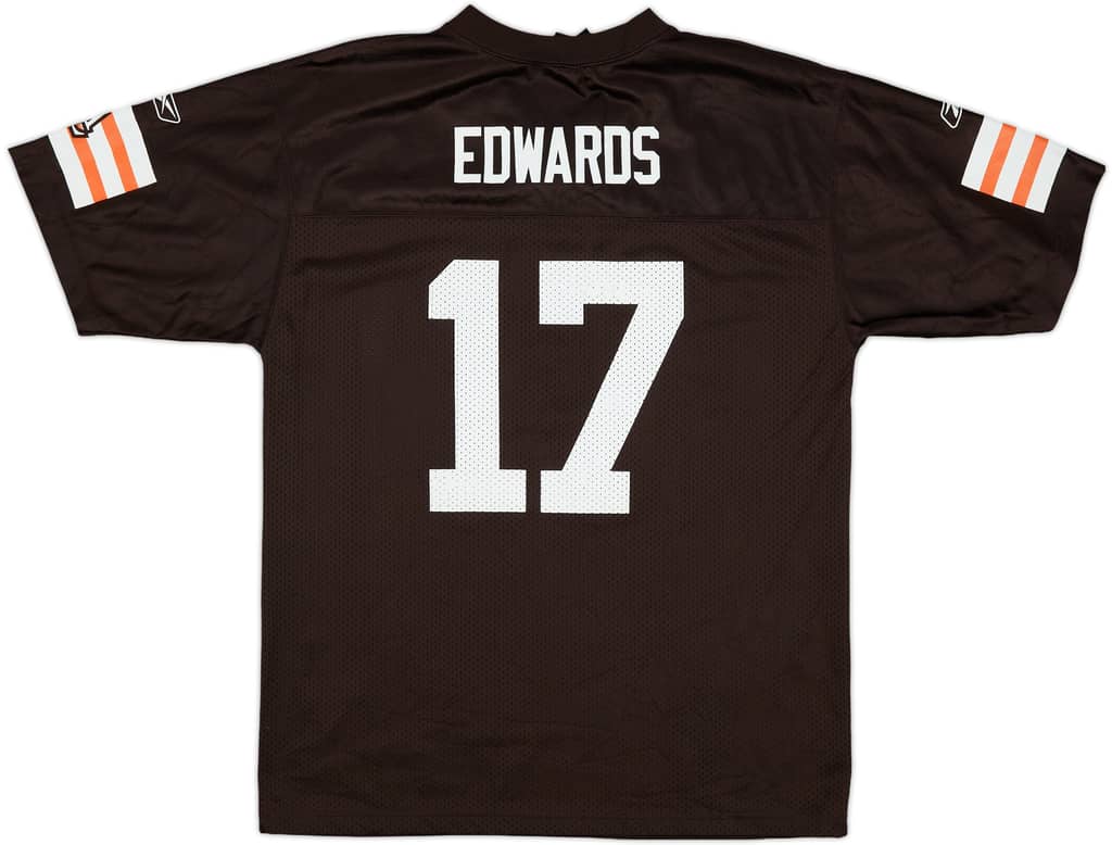2008-09 Cleveland Browns Edwards #17 Reebok Replica Home Jersey - 8/10 - (XL.Boys)