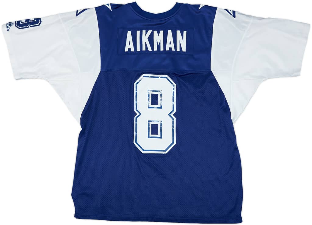 1995 Dallas Cowboys Aikman #8 Apex One Authentic Away Jersey - 6/10 - (XL)