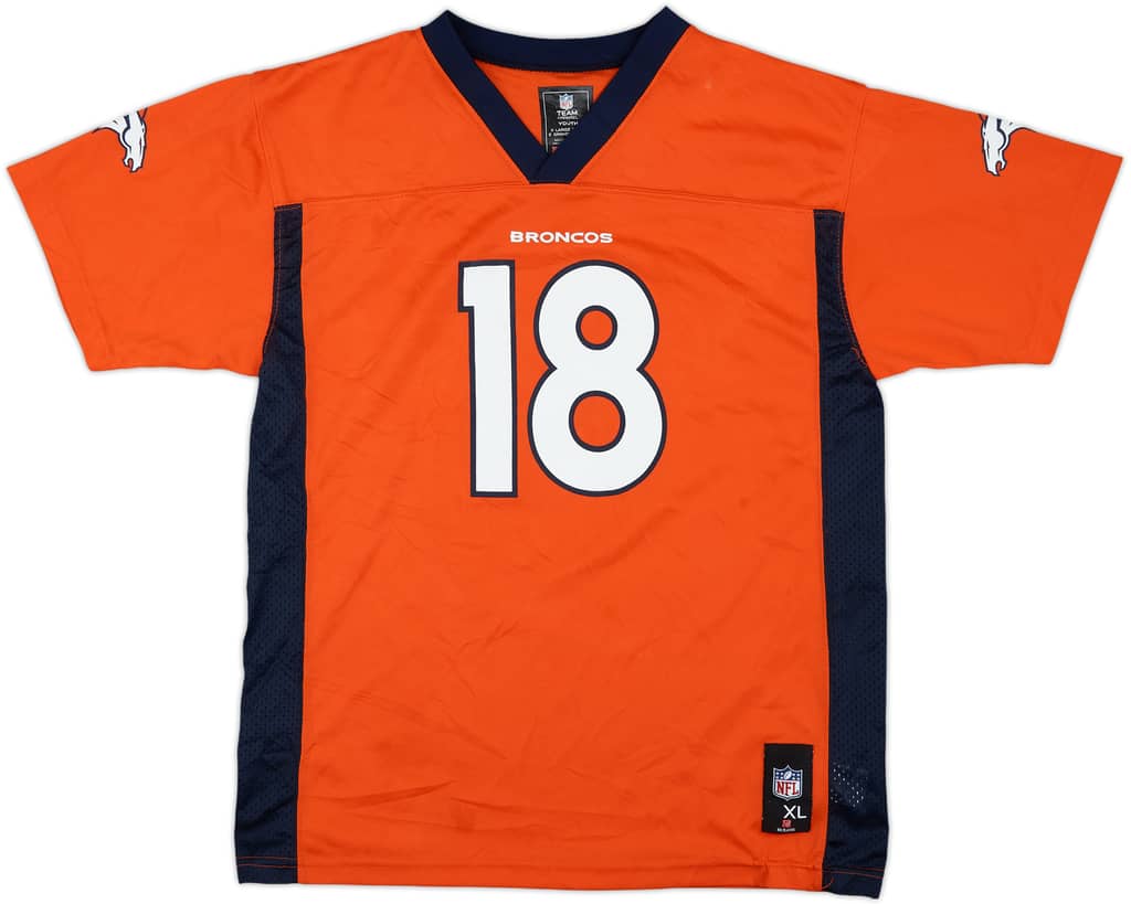 2013-15 Denver Broncos Manning #18 NFL Replica Home Jersey - 7/10 - (XL.Boys)