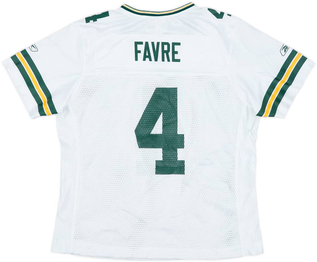 2007 Green Bay Packers Favre #4 Reebok On Field Away Jersey Womens - 9/10 - (L)