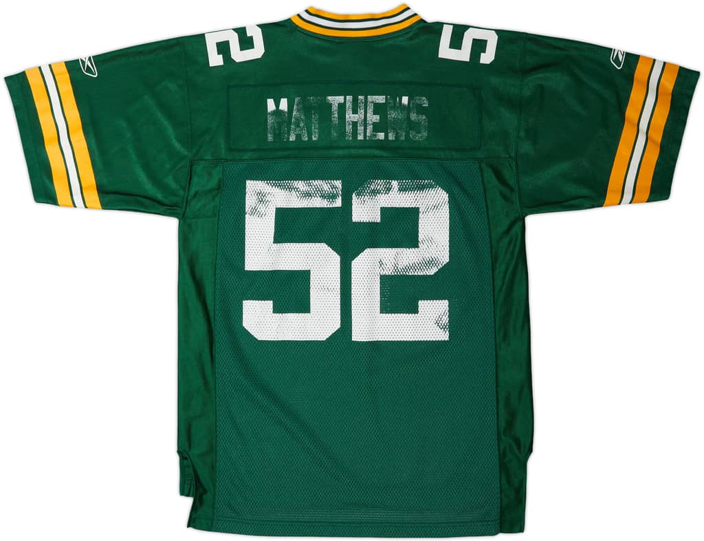 2009-11 Green Bay Packers Matthews #52 Reebok On Field Home Jersey - 5/10 - (M)