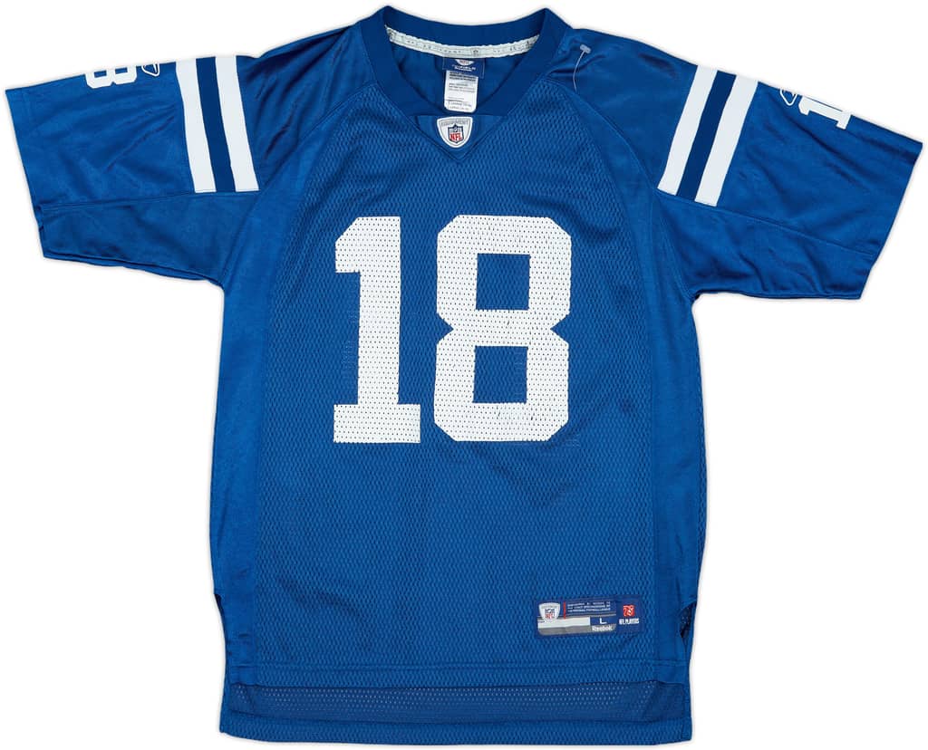 2008-11 Indianapolis Colts Manning #18 Reebok On Field Home Jersey - 8/10 - (L.Boys)