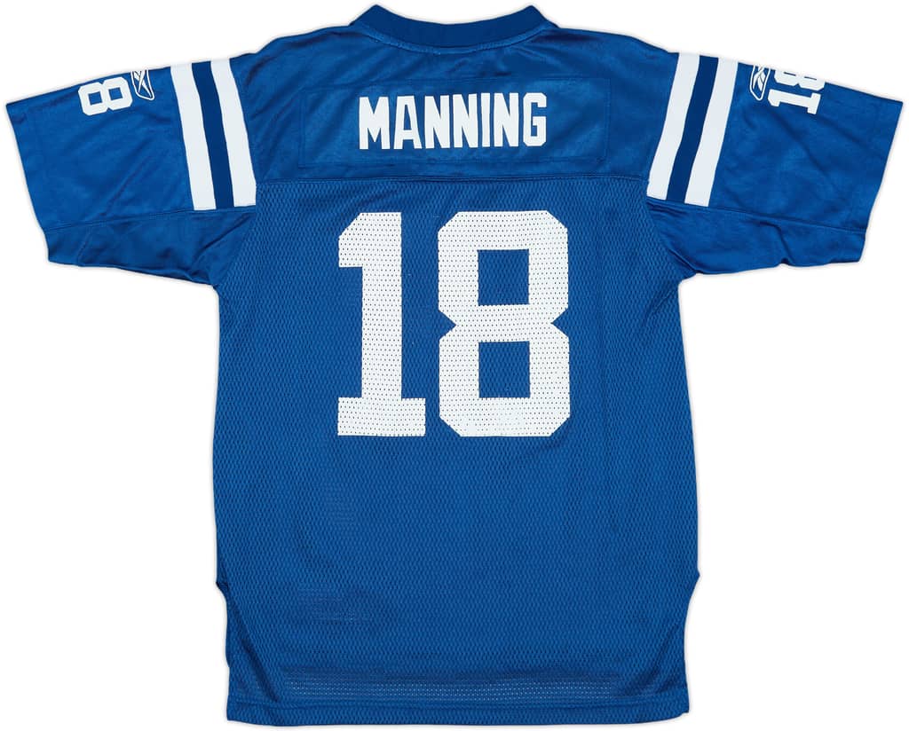 2008-11 Indianapolis Colts Manning #18 Reebok On Field Home Jersey - 8/10 - (L.Boys)