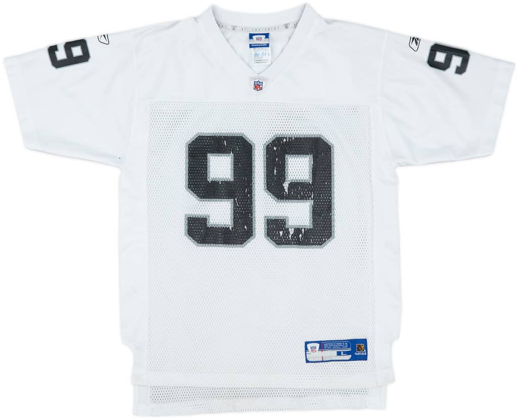 2005-06 Oakland Raiders Sapp #99 Reebok On Field Away Jersey - 5/10 - (L.Boys)