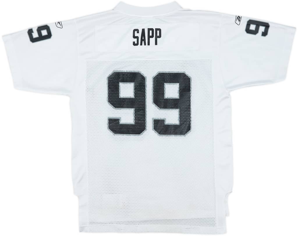 2005-06 Oakland Raiders Sapp #99 Reebok On Field Away Jersey - 5/10 - (L.Boys)