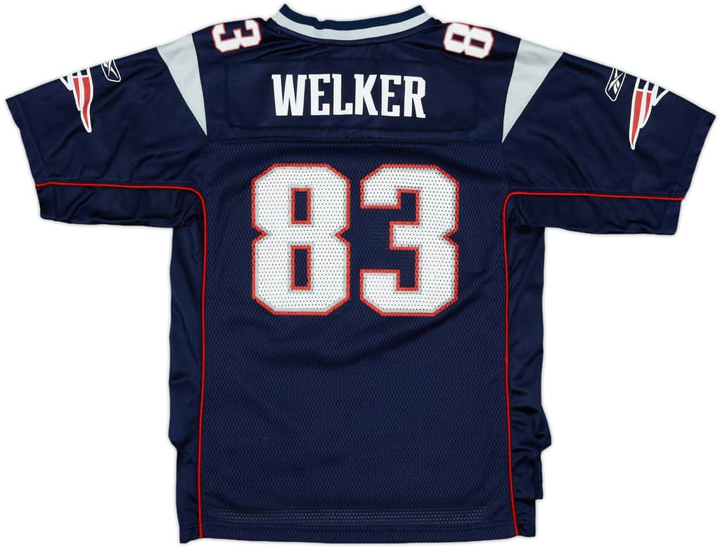 2008-11 New England Patriots Welker #83 Reebok On Field Home Jersey - 9/10 - (L.Boys)