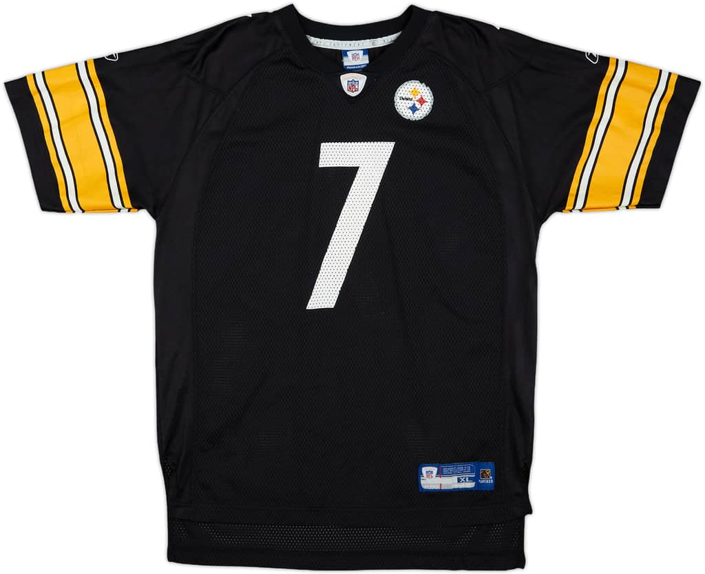 2005-06 Pittsburgh Steelers Roethlisberger #7 Reebok On Field Home Jersey - 7/10 - (XL.Boys)