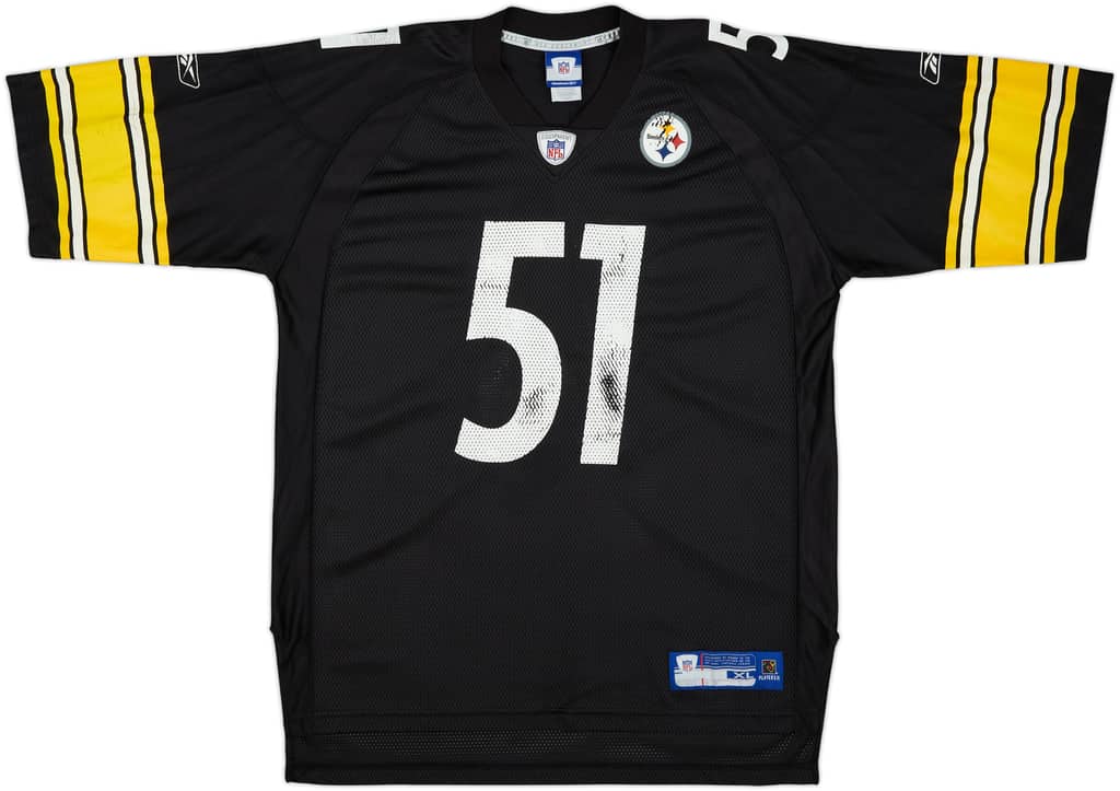 2005-06 Pittsburgh Steelers Farrior #51 Reebok On Field Home Jersey - 5/10 - (XL)