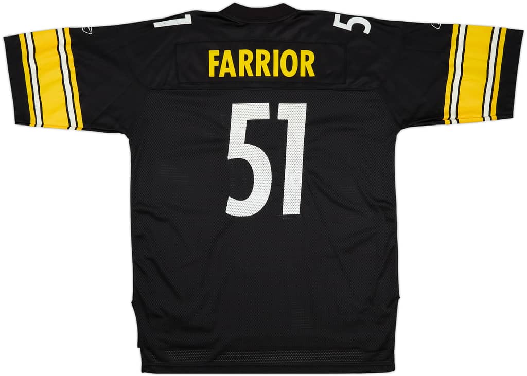 2005-06 Pittsburgh Steelers Farrior #51 Reebok On Field Home Jersey - 5/10 - (XL)